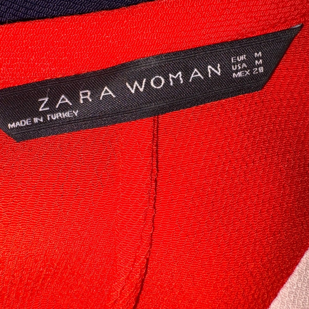 Zara Coral and Navy Colorblock Dress size M - Picture 8 of 9
